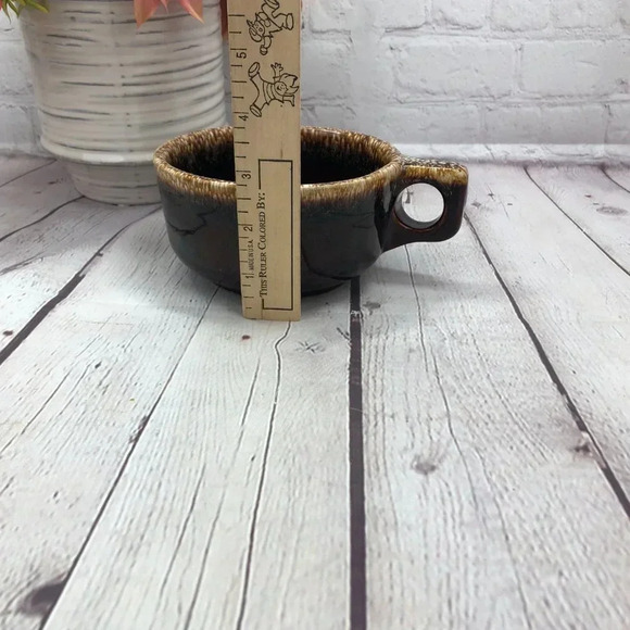 vintage brown drip pottery mug - Picture 3 of 8